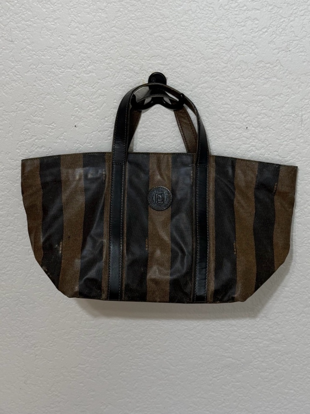 Fendi Vintage Pequin striped tote/handbag